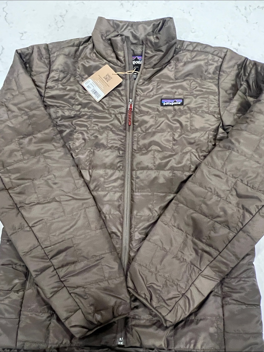 Patagonia Men's Quilted Puffer Jacket in Brown